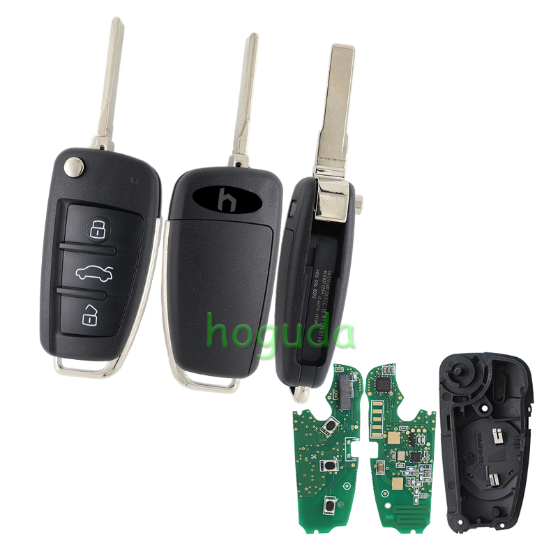 For Audi 3 button remote key with 868MHz 8E Electronic Chip 4F0837220R 4F0837220D