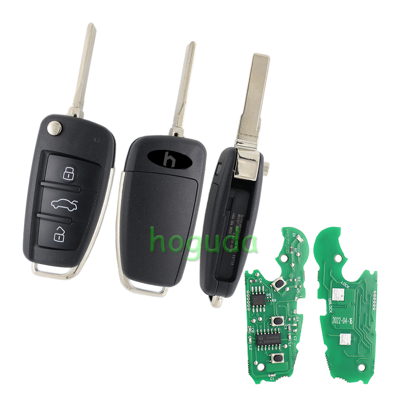 For Audi A3 TT 3 button remote key with ID48 chip 434mhz  HLO DE 8XO 837220D Hella 5F A 010 659 70  204Y11000400