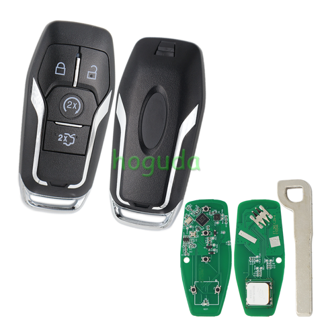 For KYDZ Ford 4 button Keyless-Go Remote Key with FSK 433.92MHz NCF2951F / HITAG PRO / 49 CHIP / FCC ID: M3N-A2C31243600 / HU101