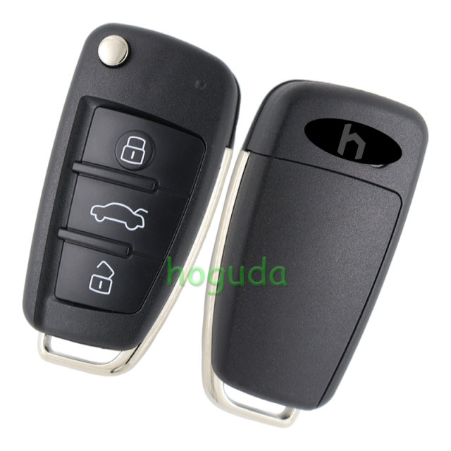 For Audi A4 3 button flip remote key