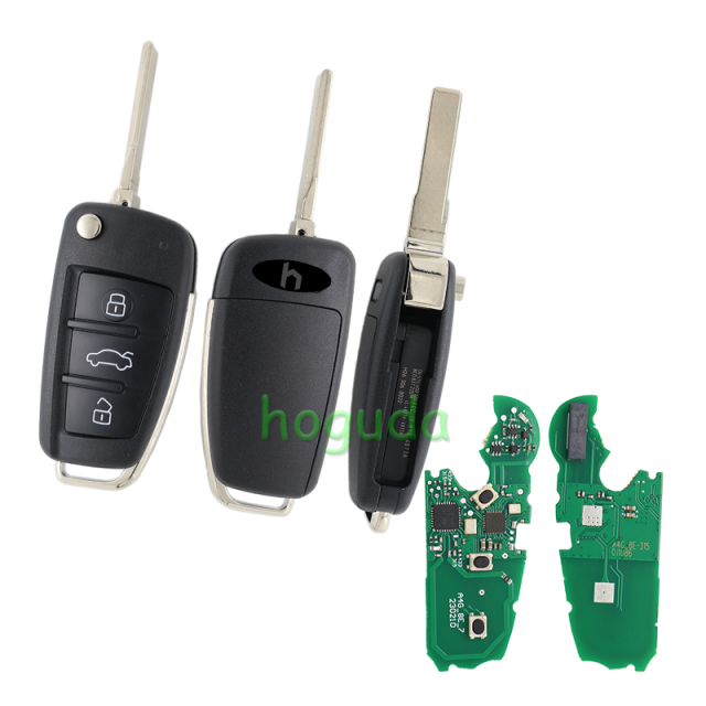 For Audi A3 A6L,Q7 3 buttton remote key with 8E chip 315MHZ with 8VO837220B
