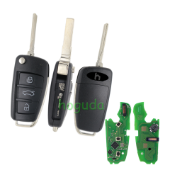 For original Audi keyless go 3 button remote key with ID48 chip 434mhz HLO DE 8X0837220D Hella 5F A 010659 70 204Y11000400
