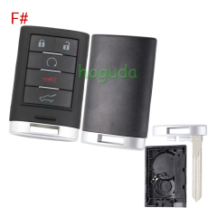For Cadillac 2+1/3+1/4+1/5+1 buttons smart remote key blank without logo