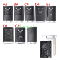 For Cadillac 2+1/3+1/4+1/5+1 buttons smart remote key blank without logo
