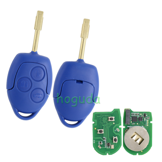 AfterMarket Ford Transit blue  3 button remote key with 433.92Mhz FSK 4D63 chip The vehicle can be stared without installing the battery