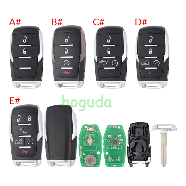 For RAM 2+1/3+1/4+1/5+1 buttons smart key with PCF7939M / HITAG AES / 4A Chip 433MHz FCC:OHT-4882056