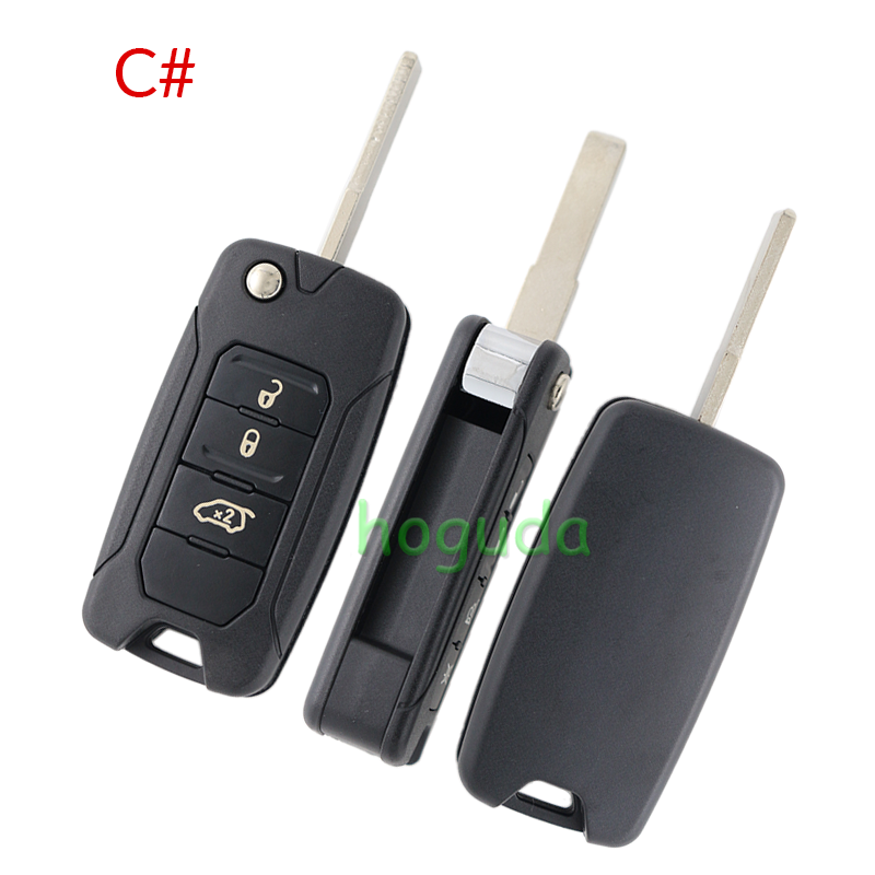 For Chrysler Jeep 2/2+1/3/3+1/4 button flip remote key blank without logo