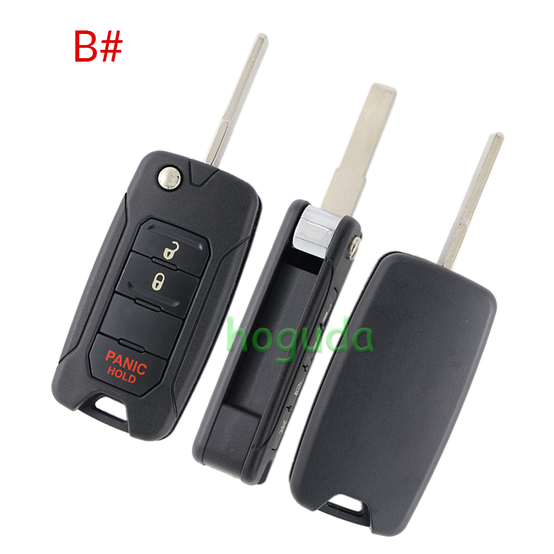 For Chrysler Jeep 2/2+1/3/3+1/4 button flip remote key blank without logo