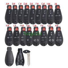 For Chrysler 17pcs/set key blank with emergency blade