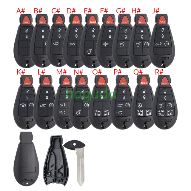 For Chrysler 17pcs/set key blank with emergency blade