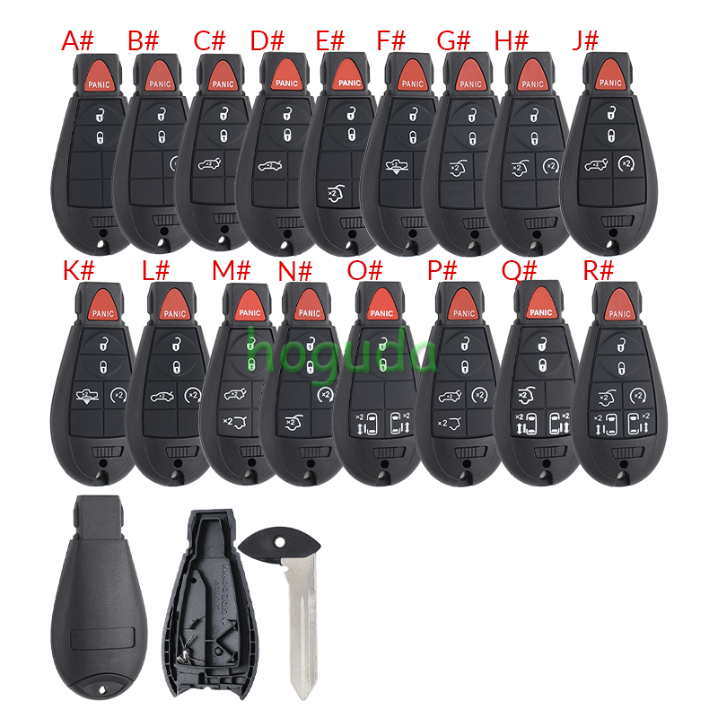 For Chrysler 17pcs/set key blank with emergency blade