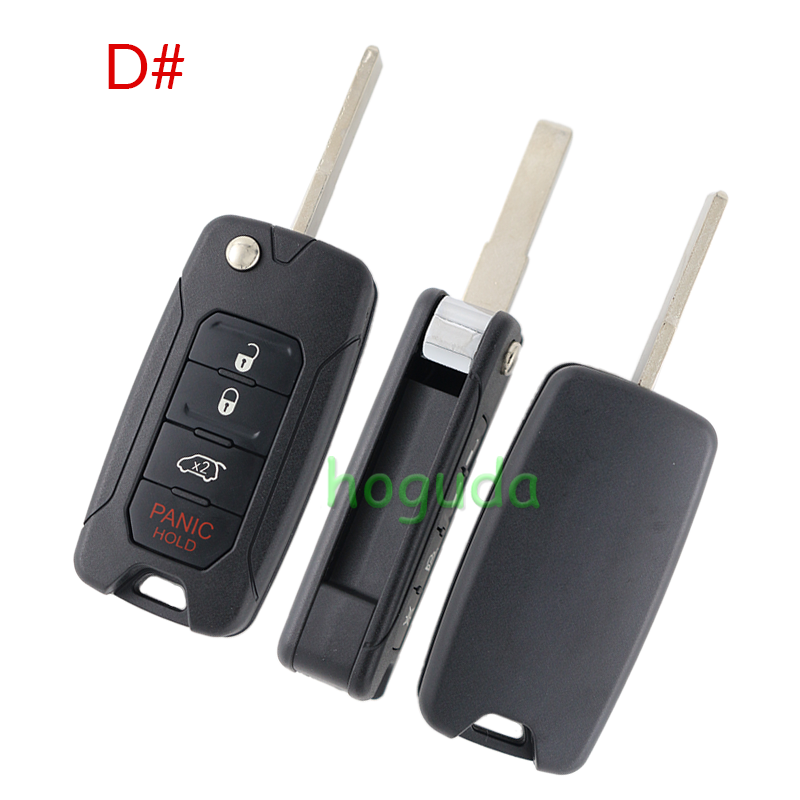 For Chrysler Jeep 2/2+1/3/3+1/4 button flip remote key blank without logo
