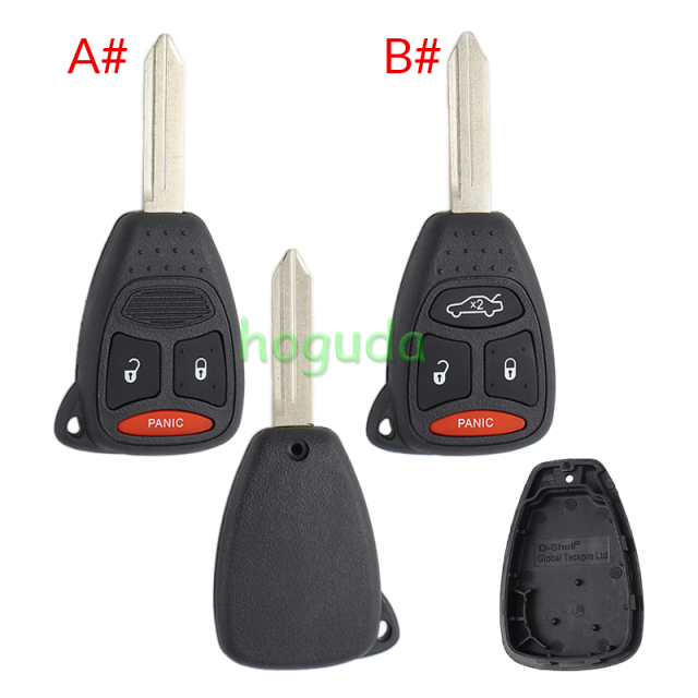For High Quality GTL Chrysler 2+1/3+1 button remote key shell Stronger enhanced Version