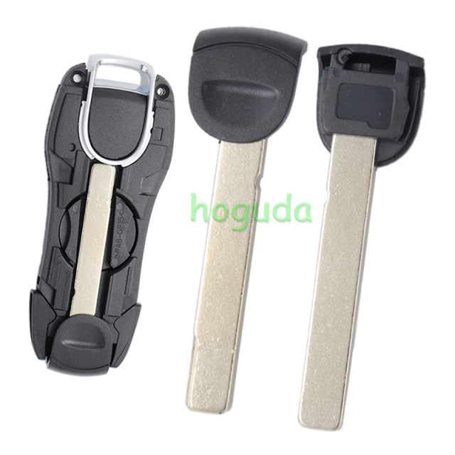 For Porsche modified 3 button remote key blank with emmergency key blade