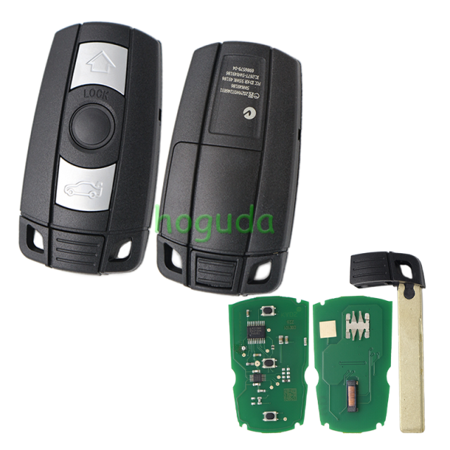 KYDZ For Bmw 3 button remote key for bmw 1、3、5、6、X5,Z4 series with PCF7945 Chip 868MHZ  Its for CAS3 and CAS3+ Systems. Genuine Part No: 66126986585