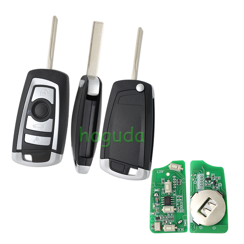 For BMW EWS system 4 button remote key with HU92 blade 433mhz