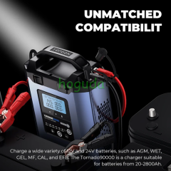 TOPDON Releases the Tornado 90000  Automatic Smart 12v 24v Volt 12 V Auto Battery Charger For Car