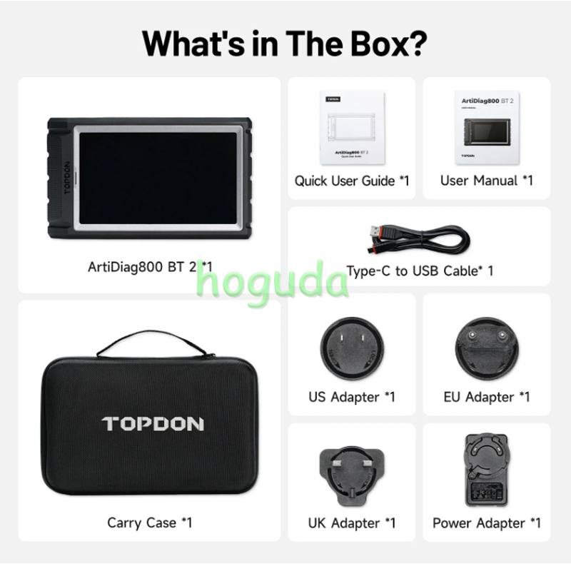 TOPDON Artidiag 800 BT Mid-level Diagnostic Tool Auto Diagnostic Scan Tool Bi-Directional Control All System Code Reader Active Test