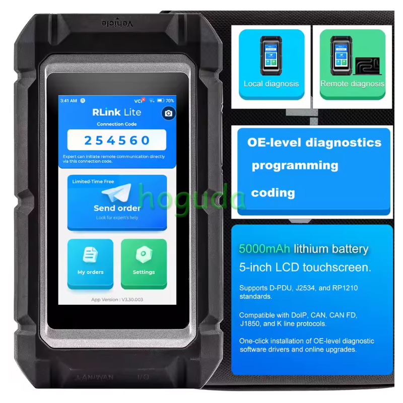 TOPDON RLink Lite OE-LEVEL Diagnostic Auto Compatible With D-PDU, J2534, RP1210 Diagnostic Stand