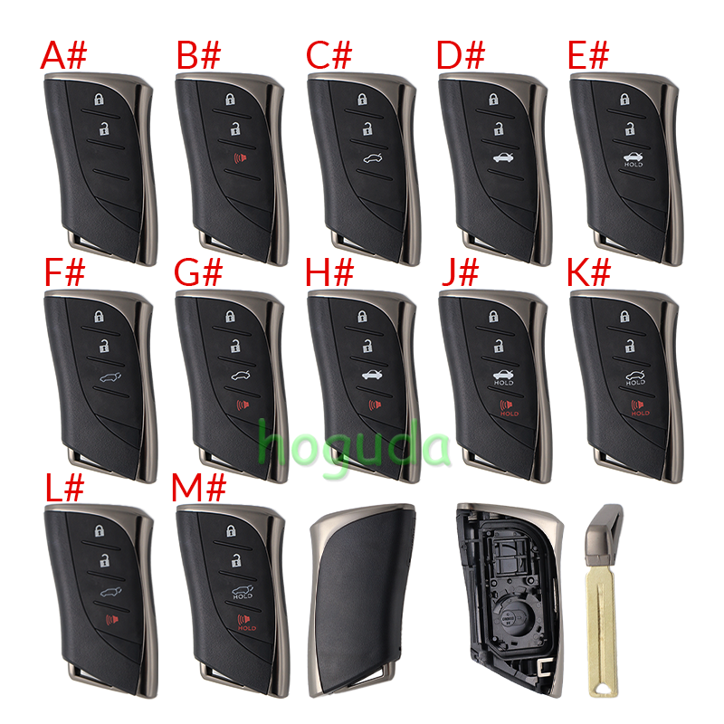 For Lexus 2/2+1/3/3+1 button remote key blank with key blade without logo