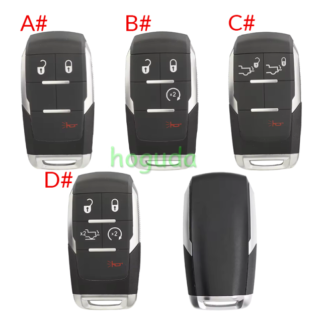 For Chrysler Jeep 2+1/3+1/4+1 button smart remote key shell without logo