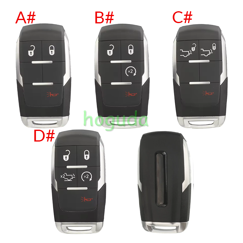 For Chrysler Jeep 2+1/3+1/4+1 button smart remote key shell (with logo slot)