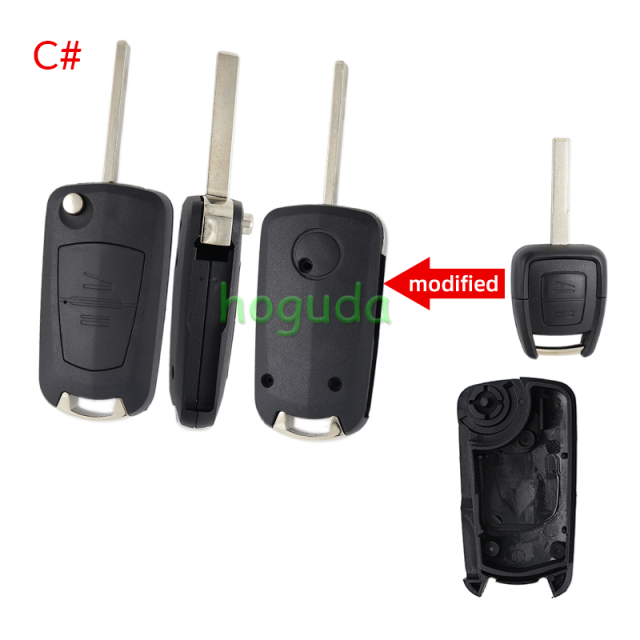 For Opel 2 button modified flip remote key blank