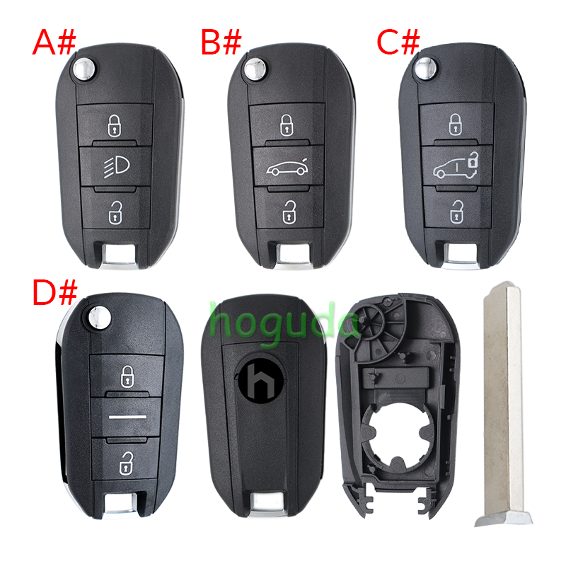 For Opel 3 button remote  Key Shell with VA2 307 blade