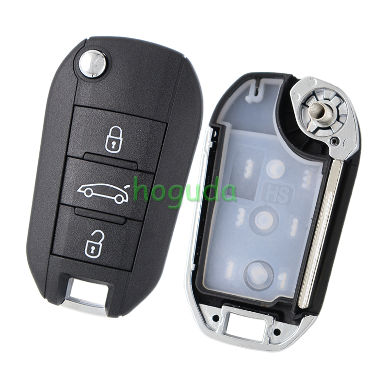 For Peugeot 3 button remote Key Shell with HU83 407 blade