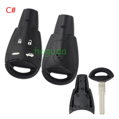 For SAAB 4 button remote key blank with blade