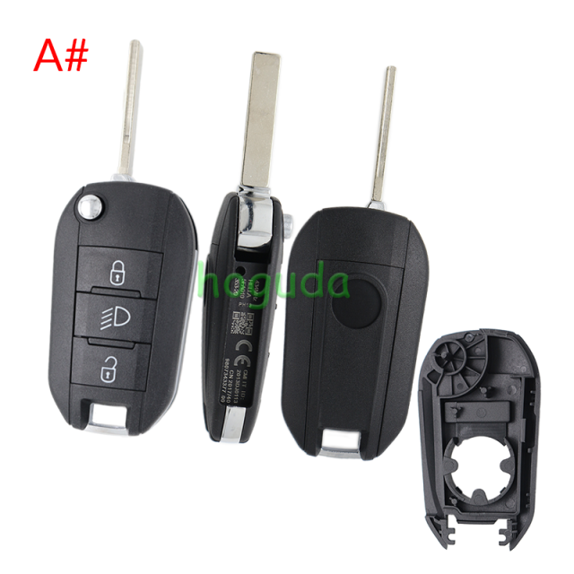 For Peugeot 3 button remote Key Shell with HU83 407 blade
