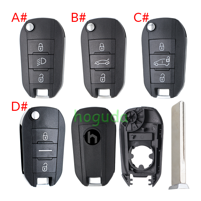 For Opel 3 button remote  Key Shell with HU83 407 blade