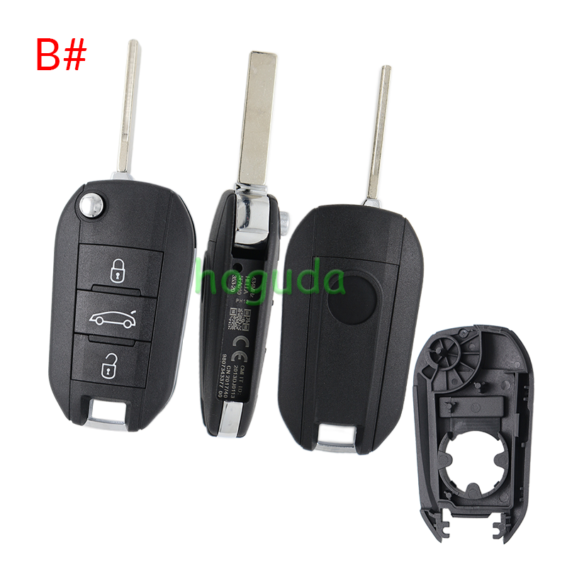 For Peugeot 3 button remote Key Shell with HU83 407 blade