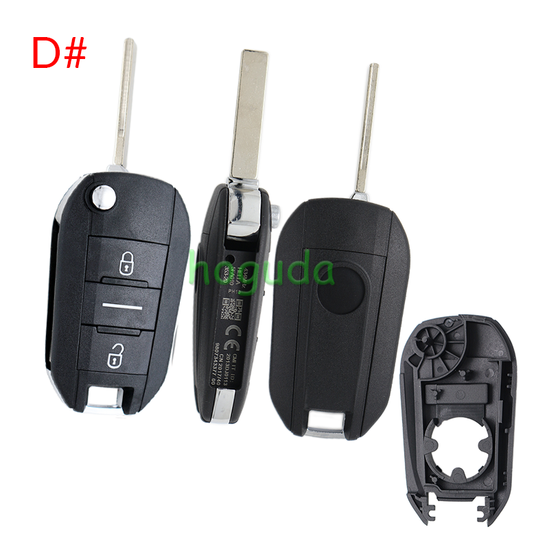 For Peugeot 3 button remote Key Shell with HU83 407 blade