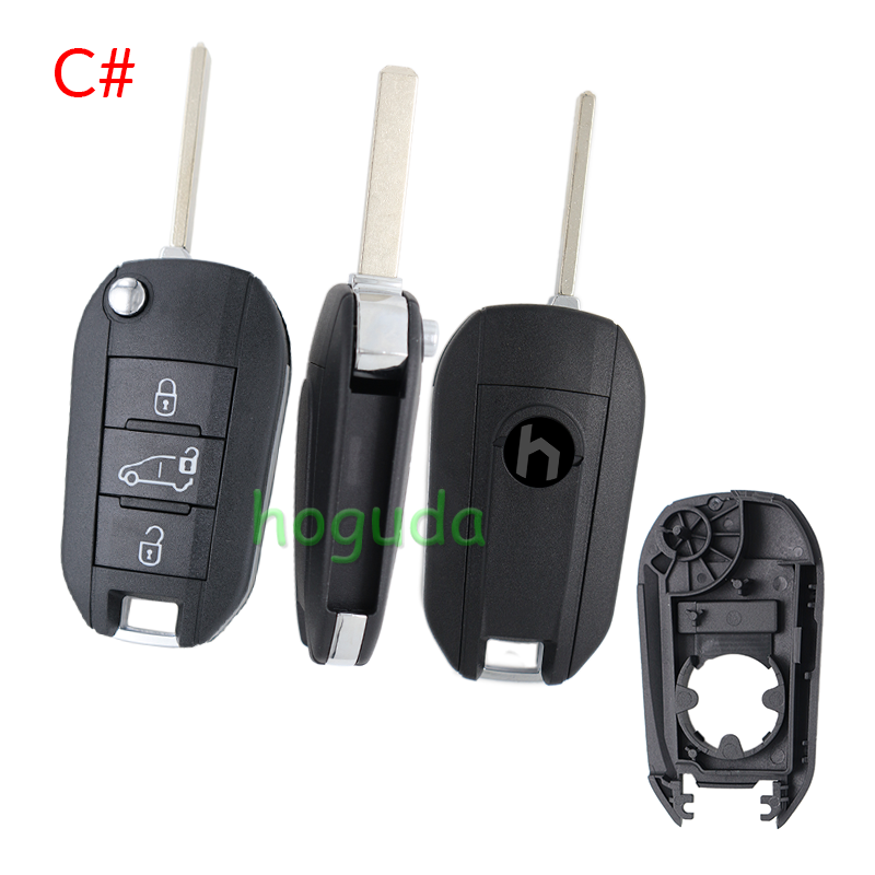 For Opel 3 button remote  Key Shell with VA2 307 blade