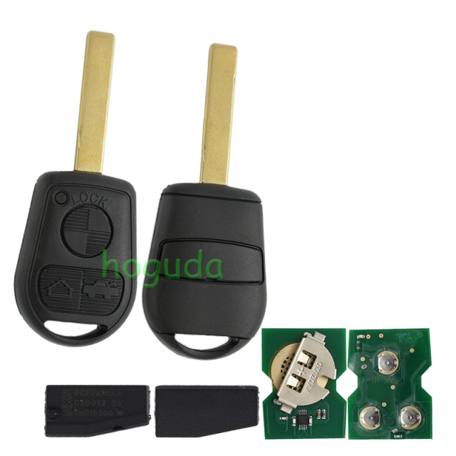 For BMW 3 button remote key with 2 track blade  315mhz with ID44 PCF7935 Chip