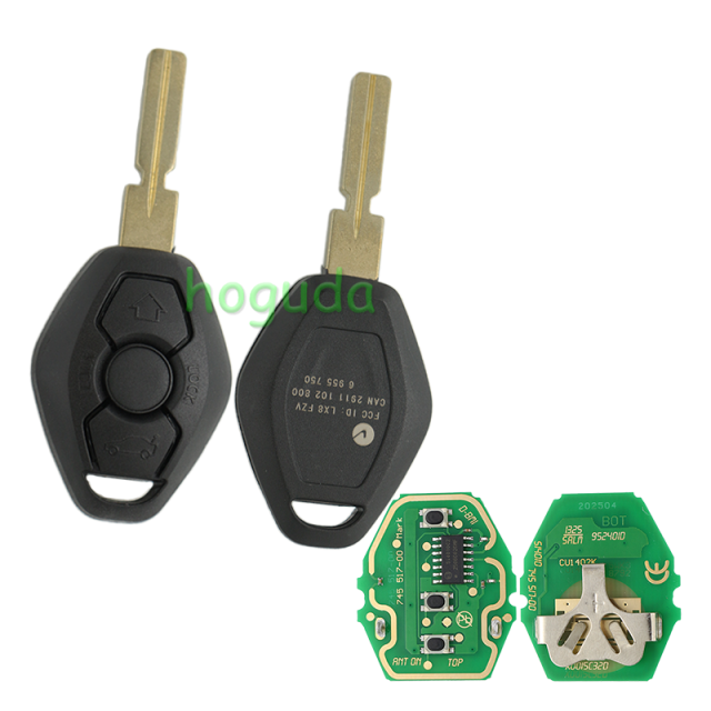For BMW EWS Systerm 3 button remote blank with 4 track blade with 7935 chip   434MHZ