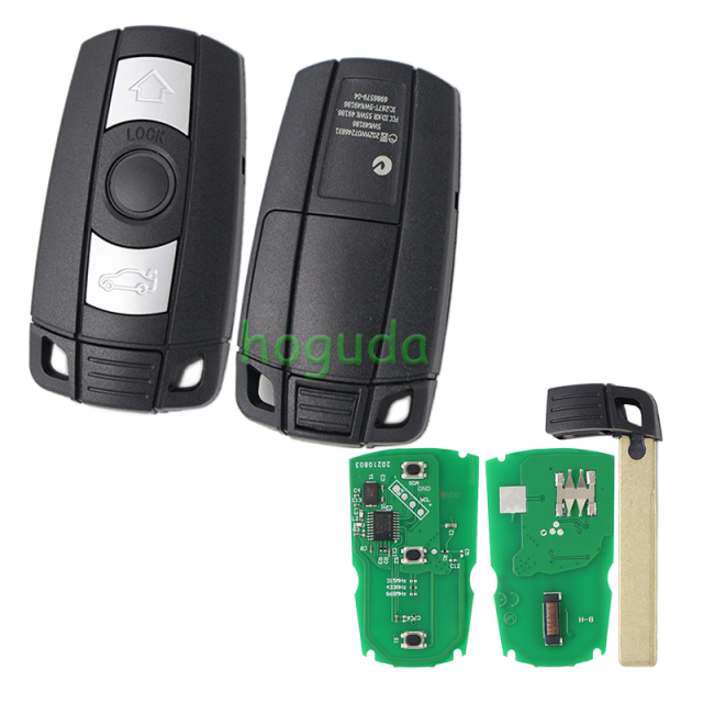 For BMW 3 button remote key for For BMW 1、3、5、6、X5,x6,z4 5 series  with 7945 Chip 433MHz  Its for CAS3 and CAS3+ Systems
