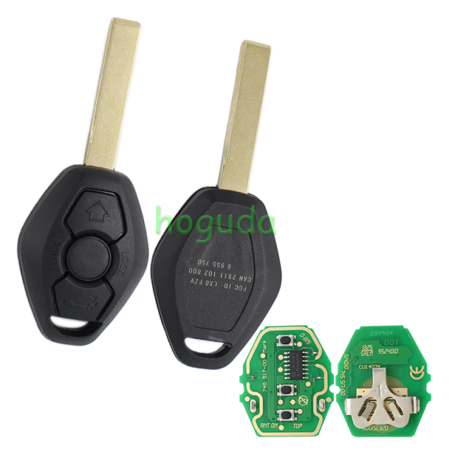 For BMW EWS Systerm 3 button remote key with 2 track blade with 7935 chip   434MHZ