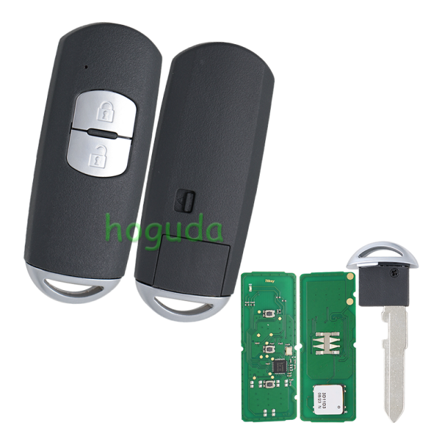 For Mazda 2 button keyless Smart remote key with 315MHz FSK PCF7953P / HITAG PRO / 49 CHIP FCC ID: WAZSKE13D01 Model: SKE13D-01