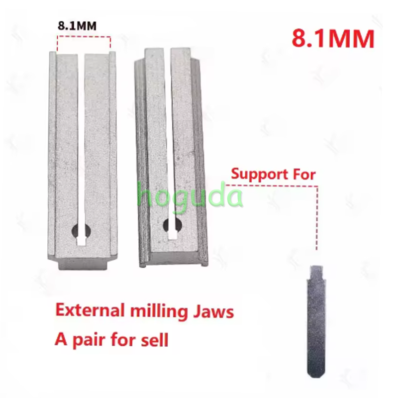 8.1MM External Milling jaws 2pcs/set For Honda ect. External Milling Key Clamp Chuck Handle outer milling Fixture For Vertical WenXing Key Cutting Machines