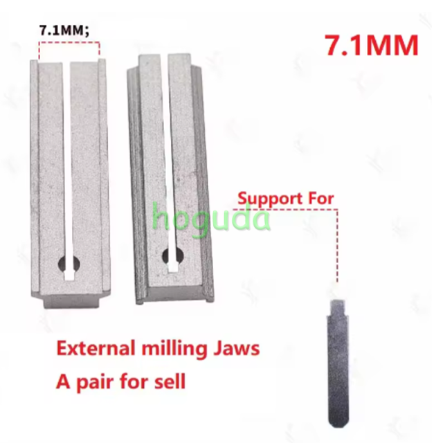 7.1MM External Milling jaws 2pcs/set For Honda ect. External Milling Key Clamp Chuck Handle outer milling Fixture For Vertical WenXing Key Cutting Machines