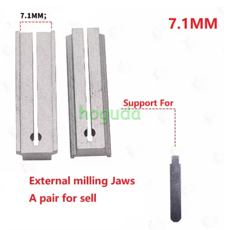 7.1MM External Milling jaws 2pcs/set For Honda ect. External Milling Key Clamp Chuck Handle outer milling Fixture For Vertical WenXing Key Cutting Machines
