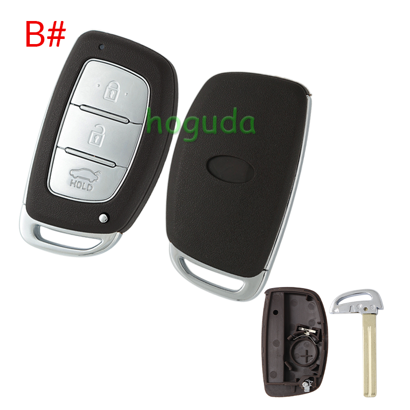 For Hyundai 3/4 button  remote key blank with battery clamp