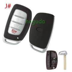 For Hyundai 3/4 button  remote key blank with battery clamp