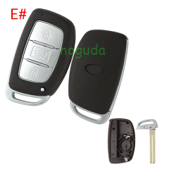 For Hyundai 3/4 button  remote key blank with battery clamp