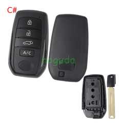 For Toyota Prius Yaris 2/3/4 button remote key shell
