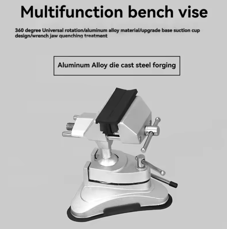 Aluminum Mechanics Vise Bench Small Bench Vice Clamp 360 Degree Rotation Multi-Functional Table Vise With Suction Cup Base
