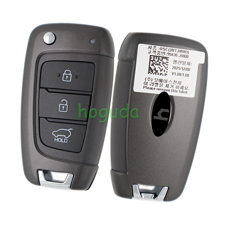 For original Hyundai r3 button remote key with 4D ID60 TIRIS DST40 chip 433MHz 95430-J9800 FCC:OKA-450T  MODEL:OKA-450T ANATEL:02406-16-05956