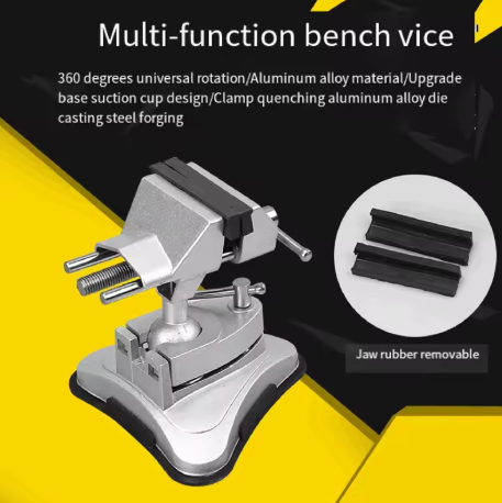 Aluminum Mechanics Vise Bench Small Bench Vice Clamp 360 Degree Rotation Multi-Functional Table Vise With Suction Cup Base